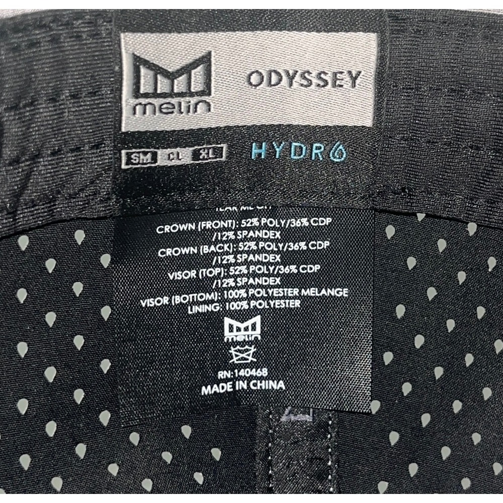 Melin Odyssey Hydro Hat Gray Rope Bulls Icon Snapback Perforated Performance Cap - Picture 7 of 7